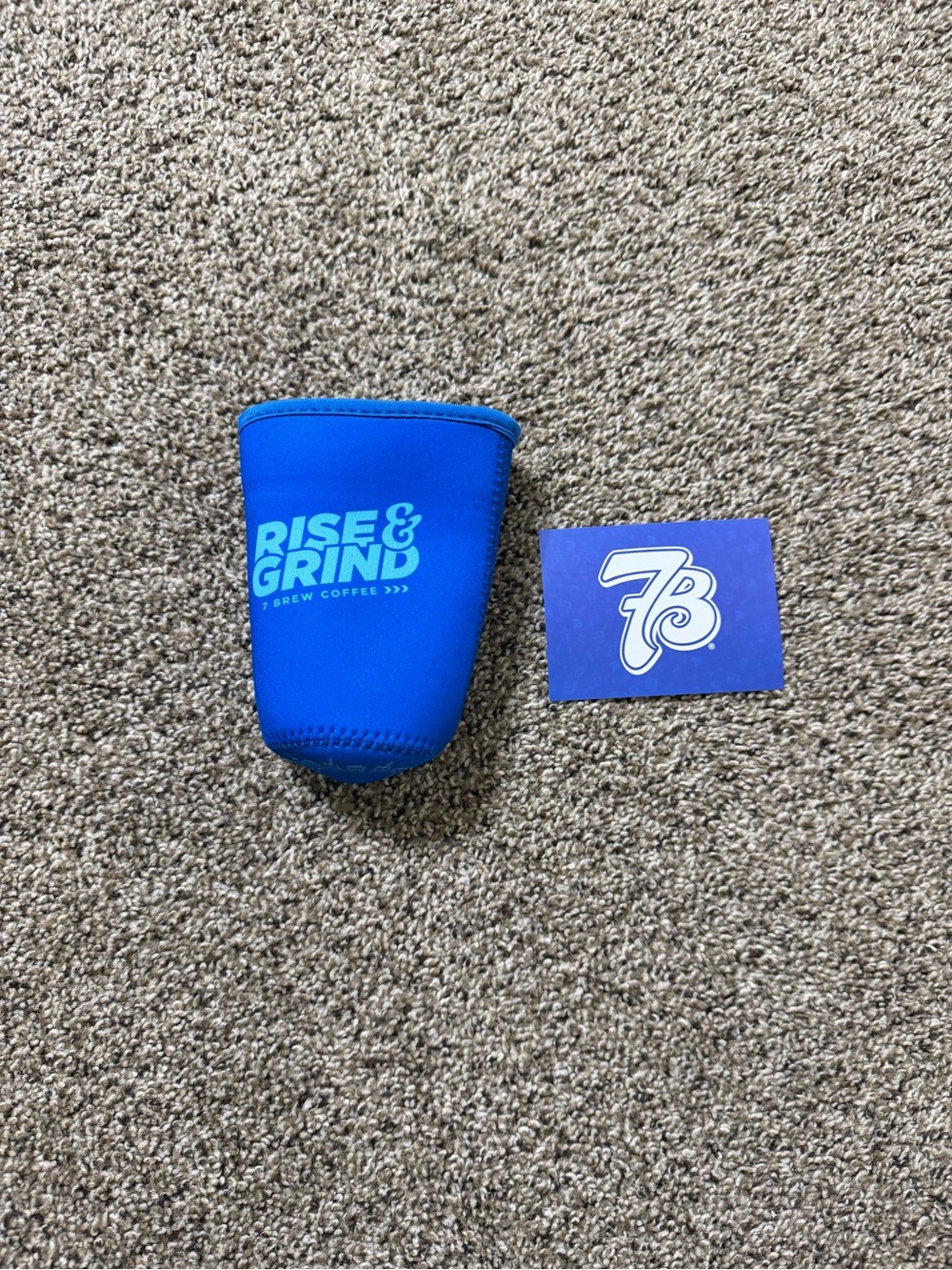 Rise & Grind 7Brew Blue Neoprene Can Koozie